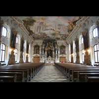 Ingolstadt, Maria de Victoria Kirche, Innenraum / Hauptschiff in Richtung Chor