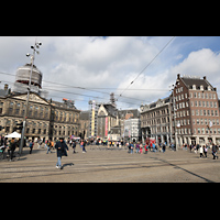 Amsterdam, Nieuwe Kerk, Ansicht vom Dam von Sdosten