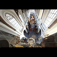 Amsterdam, Nieuwe Kerk, Blick vom Dach der Orgel ber den Hauptprospekt nach unten in die Kirche