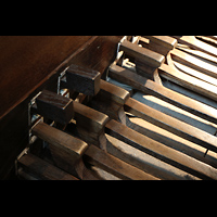 Amsterdam, Nieuwe Kerk, Semitonie-Tasten in der unteren Oktave im Pedal der Transeptorgel