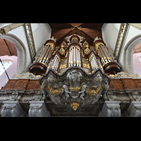 Amsterdam, Oude Kerk, Figurenschmuck unter dem Rckpositiv
