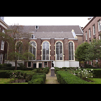 Amsterdam, Waalse Kerk (Oude Walenkerk), Kirchgarten und sdliches Seitenschiff