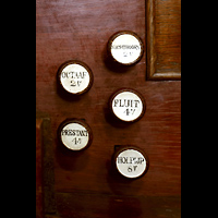 Amsterdam, Waalse Kerk (Oude Walenkerk), Linke Registerstaffel des Chorpositivs