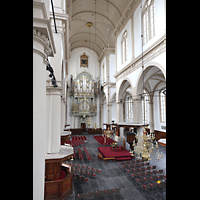 Amsterdam, Westerkerk, Seitlicher Blick von der Chorempore in Richtung Hauptorgel
