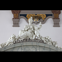 Amsterdam, Westerkerk, Figuren auf der Spitze des Orgelprospekts