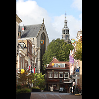 Gouda, Sint Janskerk - Grote Kerk, Ansicht vom Lange Tiendeweg von Osten