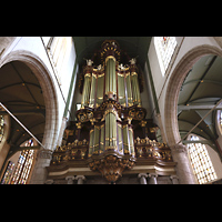 Gouda, Sint Janskerk - Grote Kerk, Orgelempore perspektivisch (unbeleuchtet)