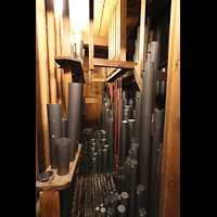 Gouda, Sint Janskerk - Grote Kerk, Pfeifen im Schwellwerk (Bovenwerk)