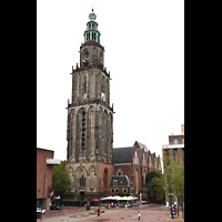 Groningen, Martinikerk, Grote Markt mit Turm der Martinikerk