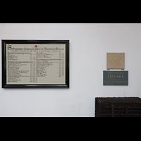 Haarlem, Sint Bavokerk, Tafel der Organisten von St. Bavo, u.a. auch W.A. Mozart und G.F. Hndel