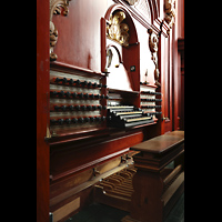 Haarlem, Sint Bavokerk, Spieltisch seitlich