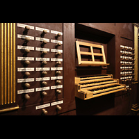 Leiden, Pieterskerk, Spieltisch seitlich