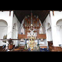 Maassluis, Groote Kerk, Orgelempore und Kanzel