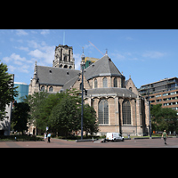 Rotterdam, Sint Laurenskerk, Ansicht von Osten von der Binnenrotte