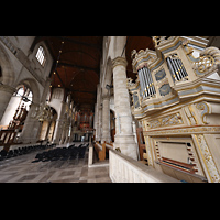 Rotterdam, Sint Laurenskerk, Blick von der Chororgel zur Haupt- und Transeptorgel