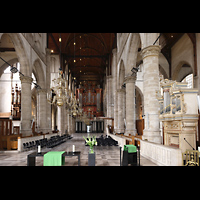 Rotterdam, Sint Laurenskerk, Blick von der Chororgel durchs Hauptschiff zur Hauptorgel