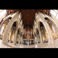 Rotterdam, Sint Laurenskerk, Blick vom Altar ins Querhaus, Vierungsgewlbe und zur Hauptorgel