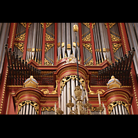 Rotterdam, Sint Laurenskerk, Prospektdetail Rckpositiv und Hauptwerk