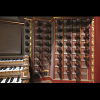 Rotterdam, Sint Laurenskerk, Rechte Registerstaffel am Hauptorgelspieltisch