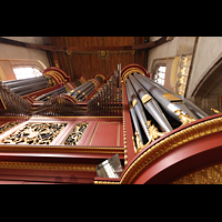Rotterdam, Sint Laurenskerk, Rechter 32'-Pedalturm, Chamaden und Hauptwerksprospekt