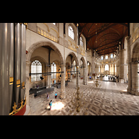 Rotterdam, Sint Laurenskerk, Blick entlang der Rckpositiv-Pfeifen in die Kirche