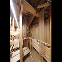 Wroclaw (Breslau), Bazylika sw. Elzbiety (St. Elisabeth), Zugruten und Wellenbretter der mechanischen Traktur