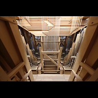 Wroclaw (Breslau), Bazylika sw. Elzbiety (St. Elisabeth), Blick durch die Pedalposaune zum Hauptwerk, links und rechts: Kleinpedal