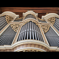 Rötha, St. Georgen, Orgelprospekt perspektivisch