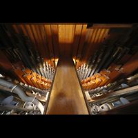 San Diego, Balboa Park, Spreckels Organ Pavilion (Freiluftorgel), Pfeifen im Swell - Hinterlade